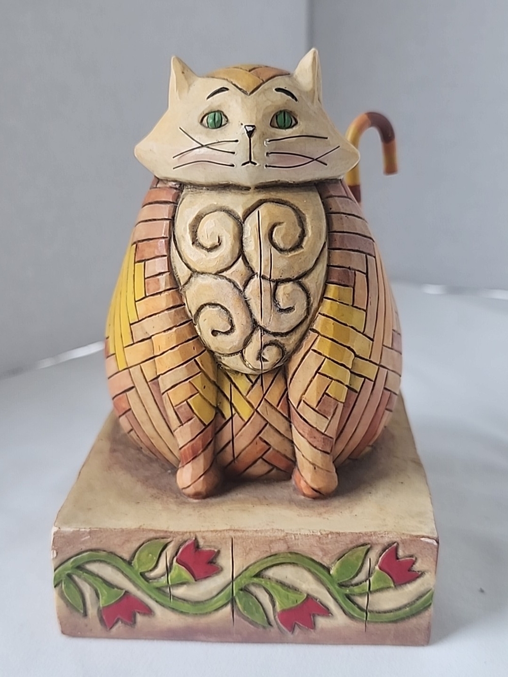 Jim Shore Heartwood Creek Elijah Orange Sitting Fat Cat Figurine 2003 Enesco